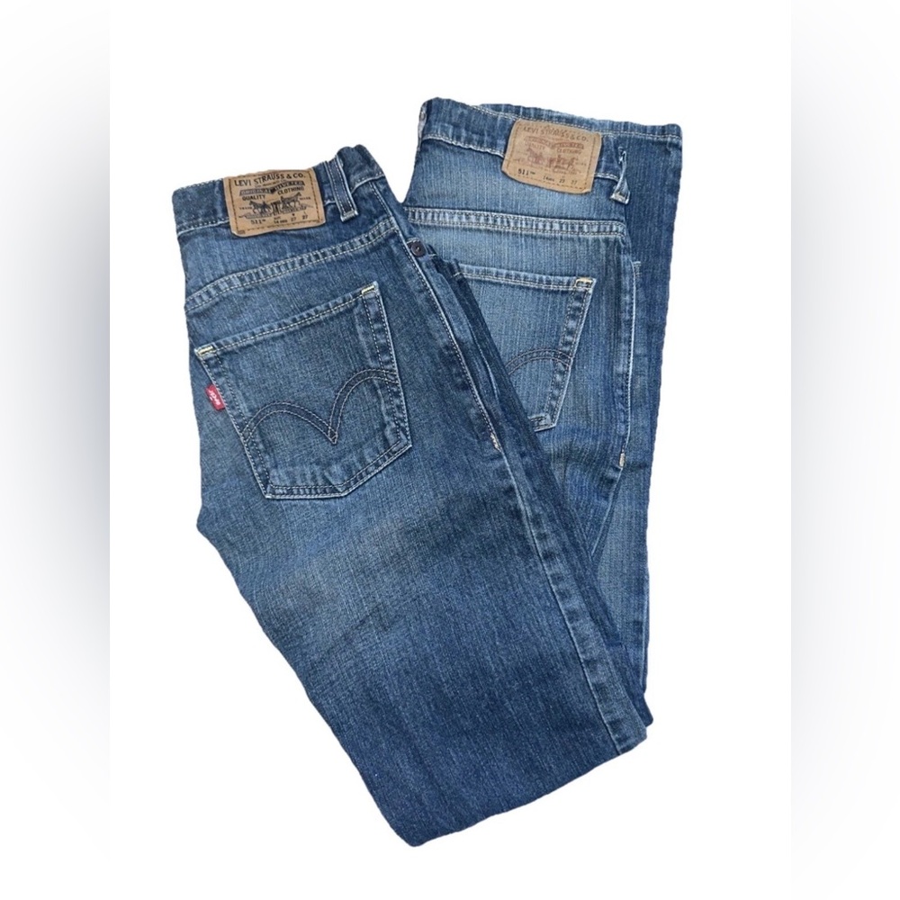 2 Pairs Levi’s Boys 14 Regular 511 27x27 Skinny Jeans med wash EUC